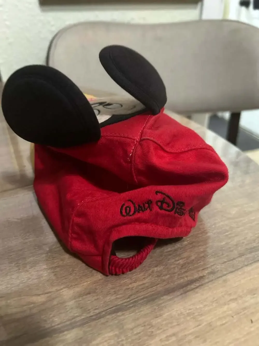 Y2K Disney Parks Mickey Mouse Toddler Baseball Cap with Ears Red Yellow